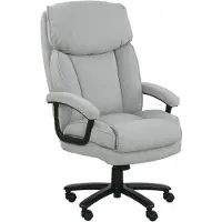 HOMCOM Bürostuhl, Ergonomisch Schreibtischstuhl mit Wippfunktion, Leinenoptik
