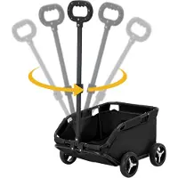 Welikera Haustierwagen, kompakt und faltbar, 360° drehbare Wagenstange mit Sicherheitsschnalle für kleine Hunde, Schwarz
