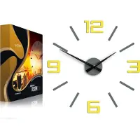 ModernClock , Wanduhr 60cm, Silver grau&yellow, wanduhr groß, Wohnwand, Wanduhr DIY,