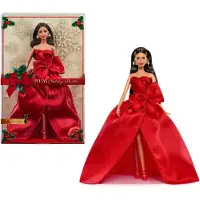 Barbie Signature 2026 Holiday -Modepuppe, saisonales Modell für Sammler, braune Haare mit rotem Kleid mit Schleife, Modepuppe, Weiblich, 6 Jahr(e), Mädchen, 320 mm, Mehrfarbig