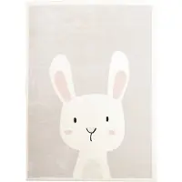 Little Olly Waschbarer Spielteppich | Simba Bunny Weiß | 80x150cm | Weiß | Rechteckig