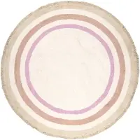Little Olly Waschbarer Kinderteppich Rund | Milo Rosa | Ø 80cm | Pink | Rund