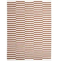 FRAAI Baumwollteppich | Dazzle Blocks Braun Weiß | 160x230cm | Weiß | Rechteckig