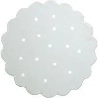 Little Olly Teppich Kinderzimmer Rund | Cloudy Dots Minze | Ø 160cm | Grün | 3D | Mesh | Wellig