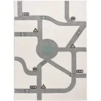 Little Olly Teppich Kinderzimmer | Bowie Autobahn Creme | 120x170cm | Creme | Jute | Rechteckig