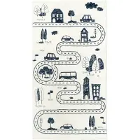 Little Olly Spielteppich Auto | Dex Lane Schwarz | 120x170cm | Schwarz | Baumwolle | Rechteckig