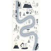Little Olly Spielteppich Auto | Dex Road Schwarz | 120x170cm | Schwarz | Baumwolle | Rechteckig