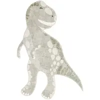 Little Olly Waschbarer Kinderteppich | Wild Dino | 90x150cm | Grau | Freiform
