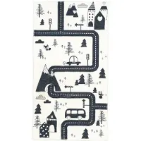 Little Olly Spielteppich Auto | Dex Trail Schwarz | 80x150cm | Schwarz | Baumwolle | Rechteckig