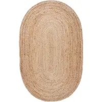 NATURL. Jute Teppich Oval | Fair Natur | 122x183cm | Braun | Oval