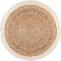 NATURL. Jute Teppich Rund | Fair Natur Weiß | Ø 100cm | Weiß | Rund