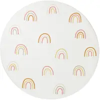 Little Olly Waschbarer Kinderteppich Rund | Evi Rainbow Bunt | Ø 80cm | Mehrfarbig | 3D | Mesh | Rund