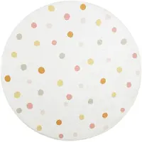 Little Olly Waschbarer Kinderteppich Rund | Evi Confetti Bunt | Ø 100cm | Mehrfarbig | 3D | Mesh | Rund