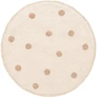 Little Olly Teppich Kinderzimmer Rund | Lou Dots Taupe | Ø 120cm | Taupe | Rund | Kinder Teppich