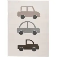 Little Olly Teppich Kinderzimmer | Bowie Auto Creme | 120x170cm | Creme | Jute | Rechteckig