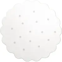 Little Olly Teppich Kinderzimmer Rund | Cloudy Dots Weiß | Ø 140cm | Weiß | 3D | Mesh | Wellig
