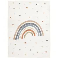 Little Olly Waschbarer Kinderteppich | Ravi Rainbow Bunt | 80x150cm | Mehrfarbig | Rechteckig