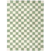 FRAAI Retro Teppich | Gambit Grün Weiß | 140x200cm | Grün | Rechteckig | Teppich