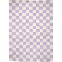 FRAAI Retro Teppich | Gambit Lila Weiß | 80x150cm | Lila | Rechteckig
