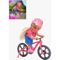 Evi love Mountain Bike – Puppe mit Fahrrad und Helm, sportliches Spielset