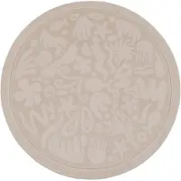 Little Olly Waschbare Spielmatte Rund | Flo Beige | Ø 80cm | Beige | Rund | Kinder Teppich