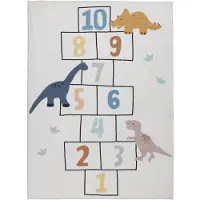 Little Olly Spielteppich | Ruby Dinosaurier Creme | 140x200cm | Creme | 3D | Mesh | Rechteckig | Kinder Teppich | Wohnzimmer