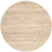 NATURL. Wollteppich Rund | Feline Taupe Meliert | Ø 100cm | Taupe | Baumwolle | Rund