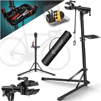 Kesser Fahrradmontageständer Premium Profi 50kg - 360° drehbar für E-Bike, Mountainbike & Fahrrad, höhenverstellbarer Reparaturständer, mit Werkzeugablage, Tragetasche & Lenkerfixierung