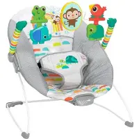 Unyqoos Ibenzoa Vibrierende Babywippe für geborene 0–6 Monate – beruhigende Vibration, höhen- & sitzverstellbar, atmungsaktiver Bezug, BPA-freies Spielzeug