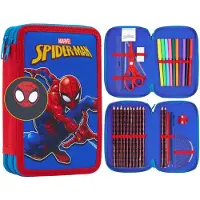 Hasbro Marvel Spiderman Federmäppchen mit Stiften Gefülltes Federtasche für Kinder Stifte Federmappe Jungen Mädchen Schule Etui Schulzubehör (Multi)