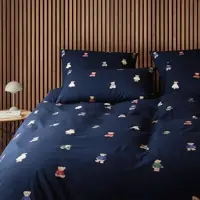 Elegante Soft-Flanell Bettwäsche Teddy - 135x200 cm + 80x80 cmdunkelblau