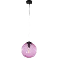 Licht-Erlebnisse Hängelampe Kugel Schirm Rosa Ø 21 cm E27 Glas dekorative Pendelleuchte Küche Esszimmer