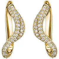 Thomas Sabo CR765-M01-14 Damen-Creolen Ohrringe in Wellenform mit Zirkonia