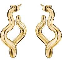 Thomas Sabo Paar Creolen "Wellige Creolen gelbgoldfarben", gold (gelbgoldfarben), Ohrringe, Damen, Metall, Paar Creolen