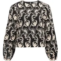 Object Gemusterte Bluse Schwarz 42