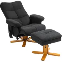 HOMCOM Relaxsessel mit Fußhocker, Stauraum, Massagesessel mit Liegefunktion