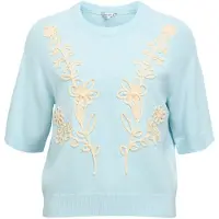 Object Kurzarm Pullover Blau L