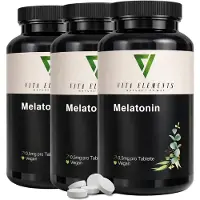 IK-Handelsgruppe Vita Elements Melatonin 3er Set 365 Tabletten Jetlag Schlaf-Wach-Rhythmus Reisen Nahrungsergänzungsmittel