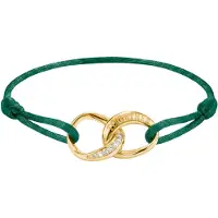 Thomas Sabo A2236-M03-6-L24V Damen Textil-Armband Together Vergoldet Grün