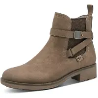 Tamaris Damen Stiefelette Chalsea Knöchelriemen Vegan 1-25812-47, Größe:37 EU, Farbe:Beige