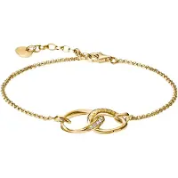 Thomas Sabo Armband "Together Armband gelbgoldfarben" Gr. 19, gold (gelbgoldfarben, kristallweiß, kristallweiß), Armbänder, 19, Metall, Armband, mit Zirkonia (synth.)