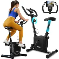Trex Sport Heimtrainer Fahrrad für Zuhause TX-350MB RIZE | Pulssensoren, Magnetisches Fitnessbike, 10 Stufen, leise, 5 Sitzhöhen, bis 120 kg | Schwarz