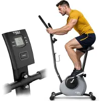 Trex Sport Heimtrainer Fahrrad TX-250MB JOLT | Mechanisches Fitnessbike | Fahrrad für zuhause bis 100kg mit Pulssensor, 5 Sitzhöhen, stabil | Grau