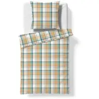 Fleuresse gewebte Edelflanell Bettwäsche Lech Marlow 160x210 cm + 65x100 cm | bunt - bunt