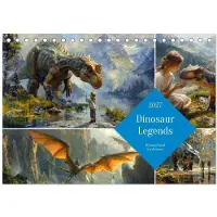 CALVENDO Dinosaur-Legenden (Schreibtischkalender 2027, DIN A5, Querformat), 12-Monats-Schreibtischkalender