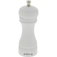 De Buyer MARLUX 345 Salzmühle aus lackiertem Buchenholz und Edelstahl, 14 cm, Mattweiß