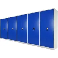 Proregal Mega Deal 5x Flügeltürenschrank ELEPHANT komplett montiert, 2 Türen, abschließbar, 180x80x40cm, 4 Ebenen, Blau/Lichtgrau, Aktenschrank