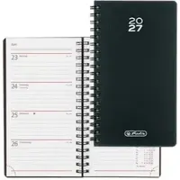 Herlitz Taschenkalender 400207871, Folie, Jahr 2027, 1 Woche auf 2 Seiten, Softcover, A6