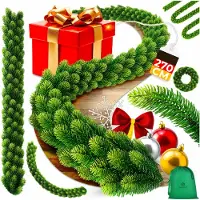 Kesser Weihnachtsgirlande naturgetreue Girlande Weihnachtsdeko In- & Outdoor