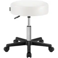 Songmics Barhocker auf Rollen, Barstuhl, höhenverstellbarer, Drehhocker, PolyurethanBezug, Arbeitshocker für Kosmetikstudios, Friseursalons, Büros, Praxen, wolkenweiß LJB061W01